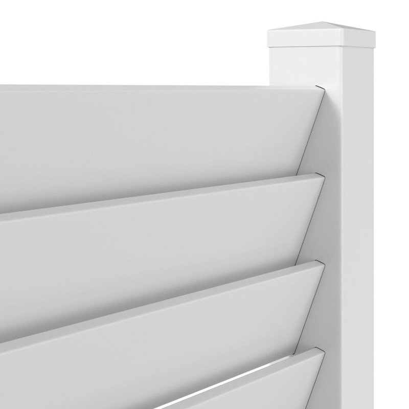 6 ft. H x 6 ft. W Louvered Fence Panel, White