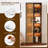 102'' Brown Walnut Finish Entertainment Center With Bookshelves For 55/65/70/75 inch TV, Mid Century Modern Wood Media Console With 78.7" Fluted Splayed Leg TV Stand And 4-Tier Lights Glass Display Hutch With Storage For Living Room Bedroom-357668121