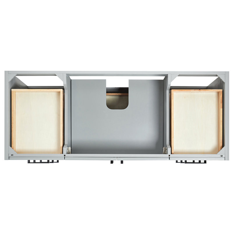 ARIEL Kelly 54 Single Sink Bathroom Vanity with Carrara Quartz Top, Gray