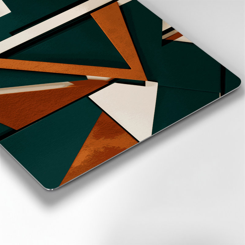 «Geometric Abstraction 89», art mural en métal vert