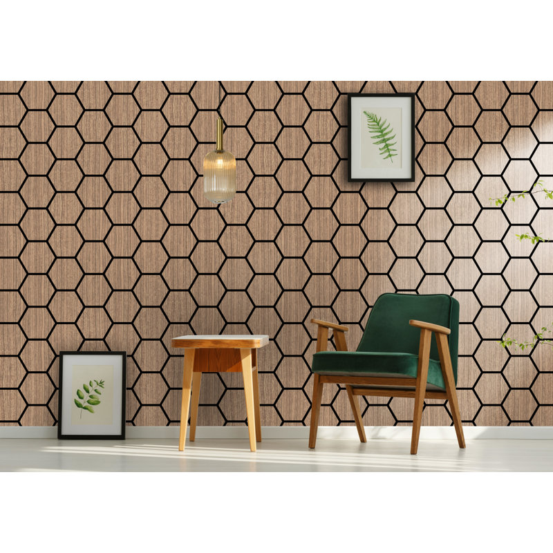 Panneau de bois décoratif hexagonal acoustique