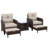 5 Pieces Outdoor Patio Chairs Set,PE Wicker Conversation Furniture with Cushions,Coffee Table,Beige-802887678