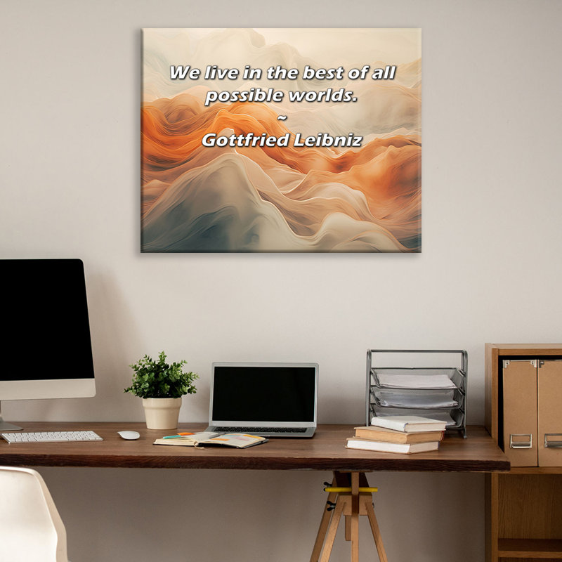«Artsy Quote» par Gottfried Leibniz, toile tendue avec châssis, H 17 po x l 24 po