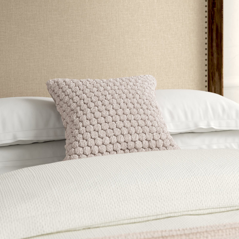 Camargue Collection Cotton Throw Pillow, 20" H x 20" W, Ivory