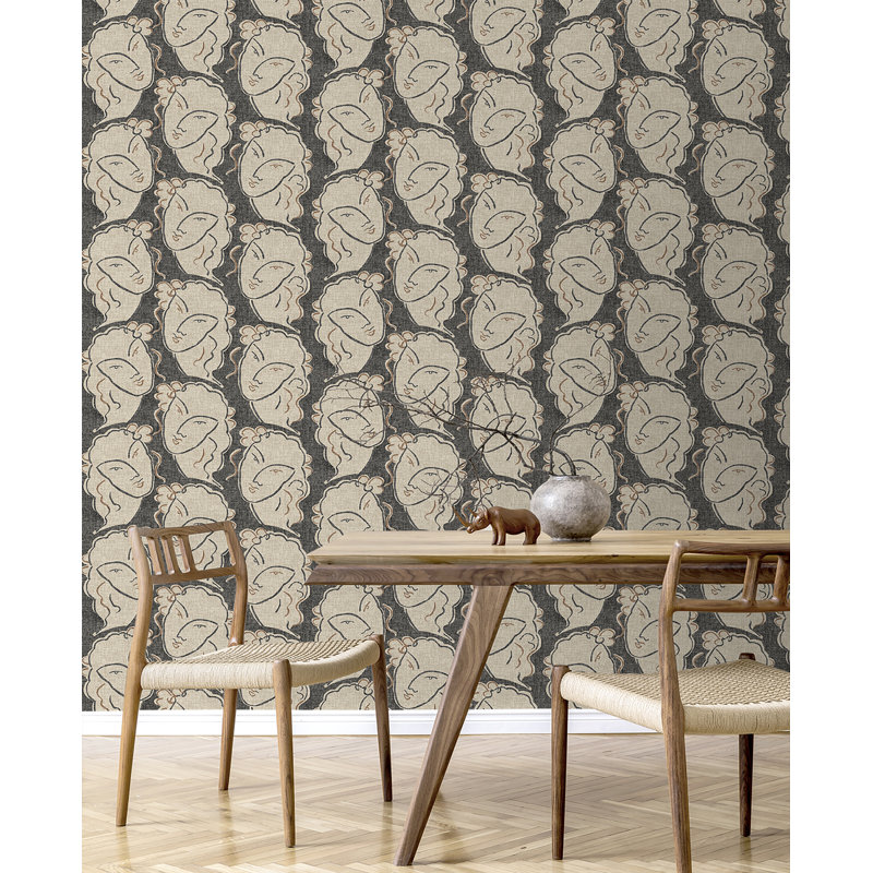 Rouleau de papier peint autocollant Surface Style L 18 pi x l 20,5 po Beau Visage Surface Style, Graphite