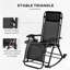 2 chaises berçantes d'extérieur, chaise berçante inclinable et inclinable pliable avec coussin-324266269