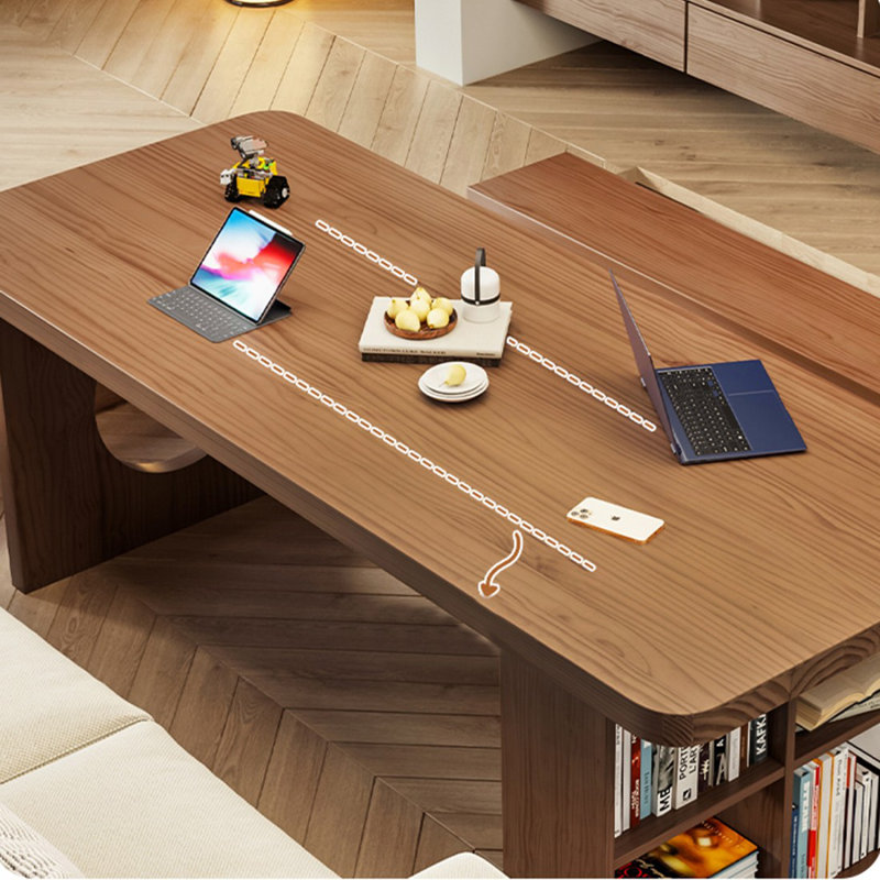 Bureau rectangulaire en bois massif brun clair, H 29,53 po x l 62,99 po x P 31,5 po