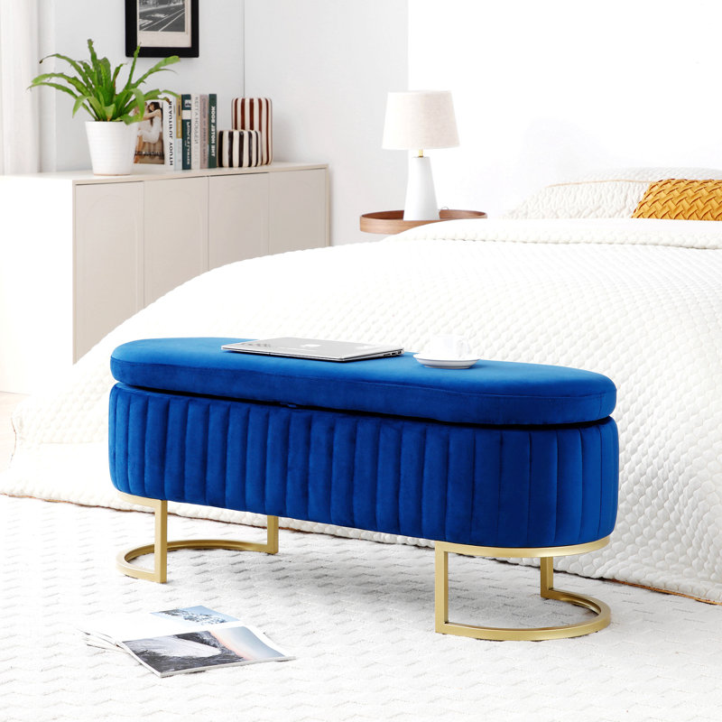 Storage Bedroom Bench, Blue