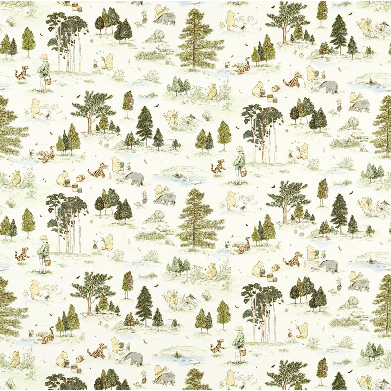 Winnie the Pooh Fabric, Macaron Green