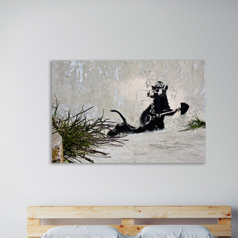 Dig This by Banksy - Wrapped Canvas Print, 41 cm H x 61 cm W x 4 cm D