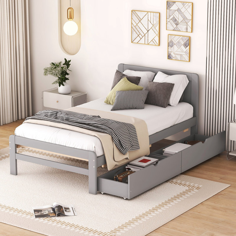 Base de lit plateforme moderne avec tiroirs pour une utilisation accrue de l'espace