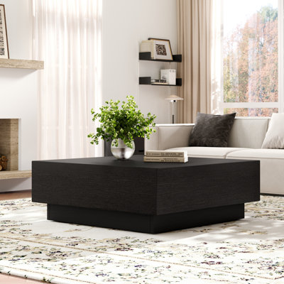 Cristyle 39.37'' Wood Coffee Table Square Coffee Table Modern Coffee Table With 2 Storage Drawers