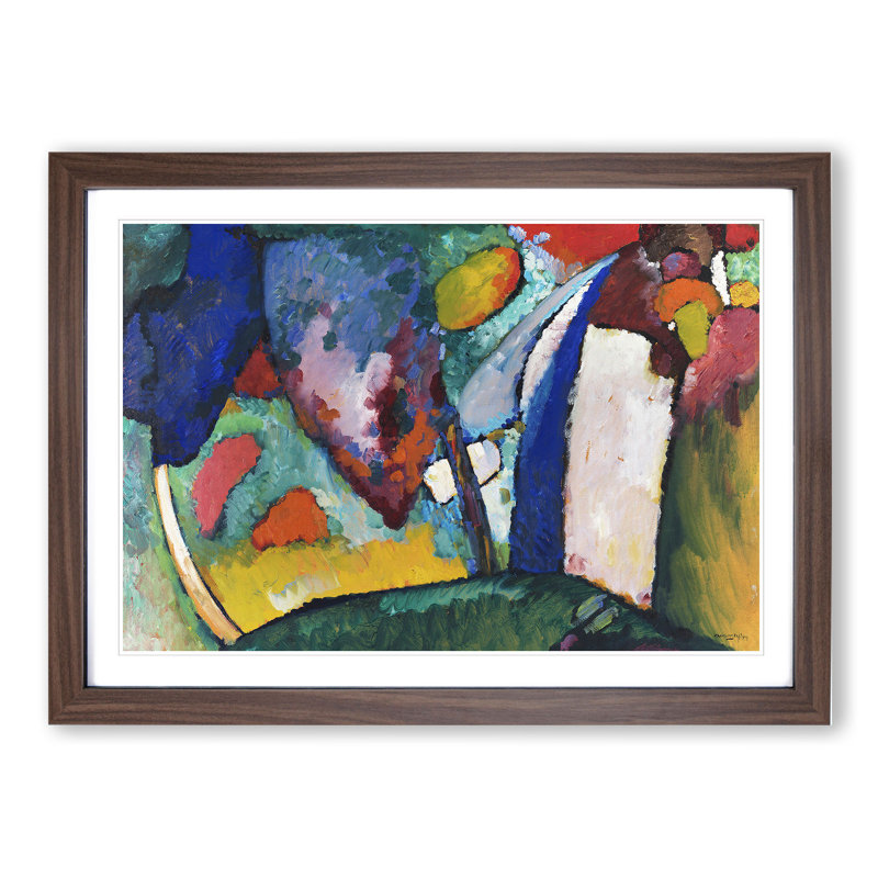 The Waterfall by Wassily Kandinsky - Picture Frame Painting, 27cm H x 36cm W x 2cm D, Walnut