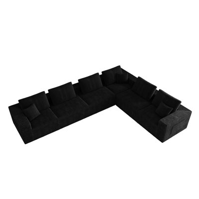 Compression Sectionals Foam Corduroy Modern Modular Sofa For Home
