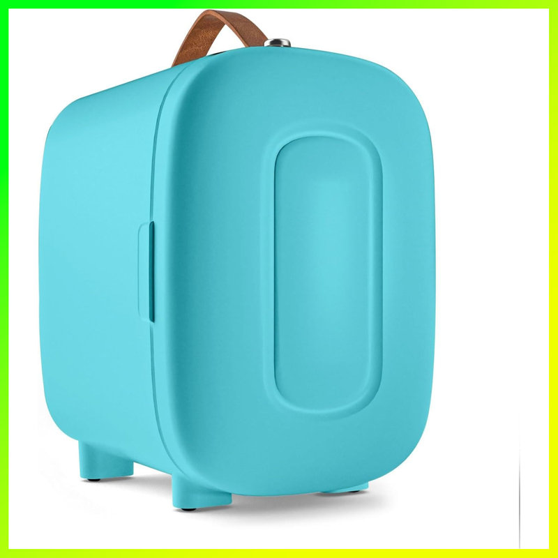 4L Mini Fridge For Bedroom & Skincare â€“ Portable 6-Can Cooler & Warmer, AC/DC Powered For Camping, Dorm, Office, Car, Blue
