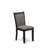 5 Piece Modern Dining Table Set Includes a Round Wooden Table with Dropleaf and 4 Dark Gotham Grey Linen Fabric Parsons Chairs, Wirebrushed Black-1003565-1033826-1003567