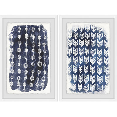 « boho patterns »-ensemble de 2 reproductions de peintures à l’aquarelle encadrées sur papier