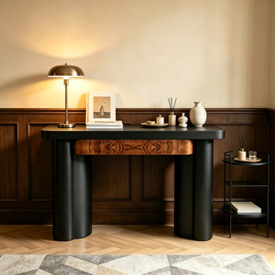 Mid-Century Solid Wood Console Table