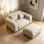 Fauteuil à coussin en polyester avec repose-pieds