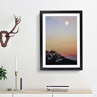 Moon over the Mountain in Abstract - Picture Frame Graphic Art Print