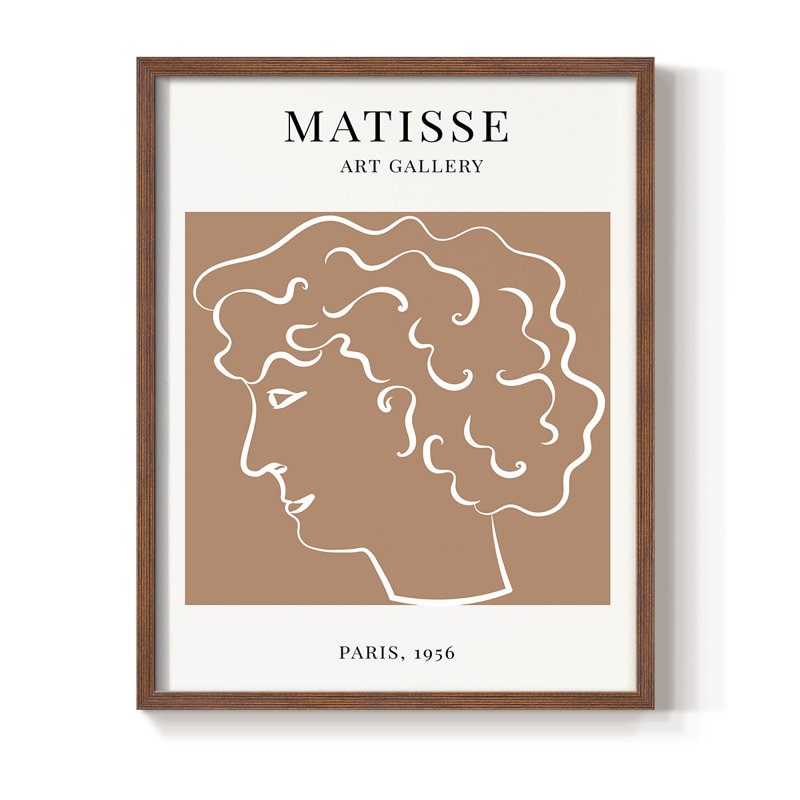 Matisse CXXVIII Framed Print - Solid Wood, 20" H x 16" W, Brown