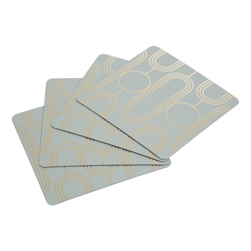 Square 4 Piece Coaster Set, Green