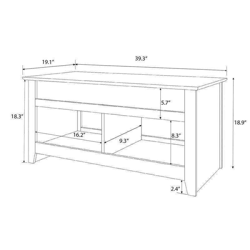 Bianka Lift Top Coffee Table, Knotty Oak