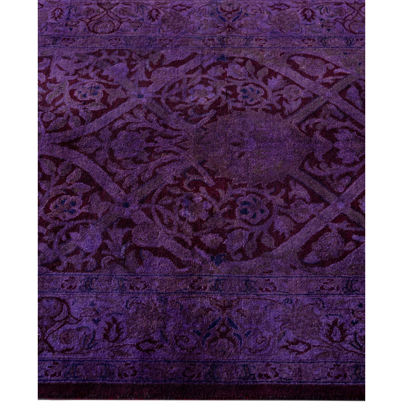 Overdyed One-of-a-Kind 2' 7" X 12' 9" Hand Knotted Area Rug