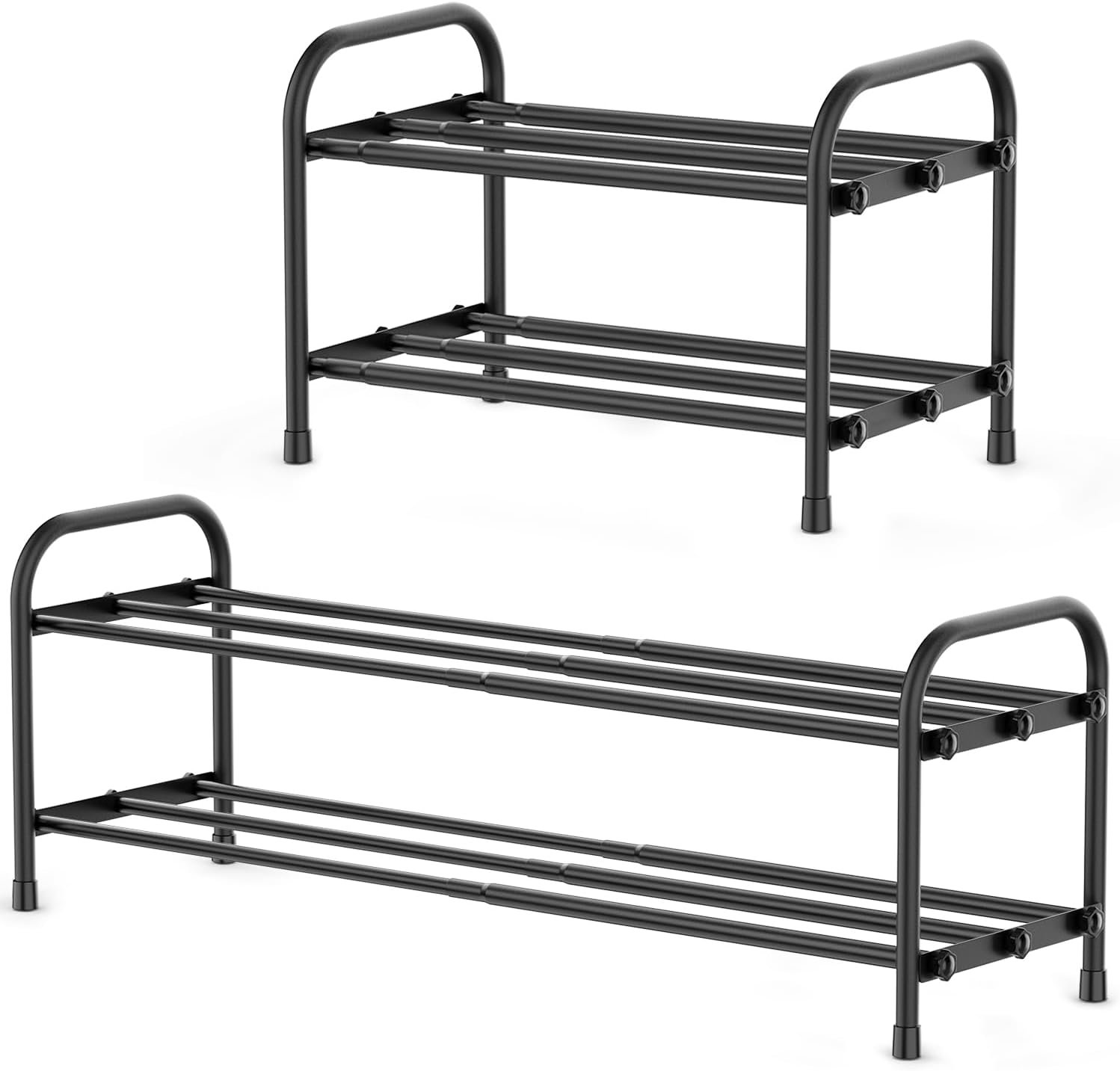 Latitude Run® 2-Tier Expandable Shoe Rack:Stackable And Adjustable ...