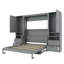 Grand lit escamotable mural avec placard, tiroirs et tablettes, gris-1758953961-1769364313