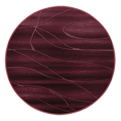 Tapis rouge abstrait lavable à la machine