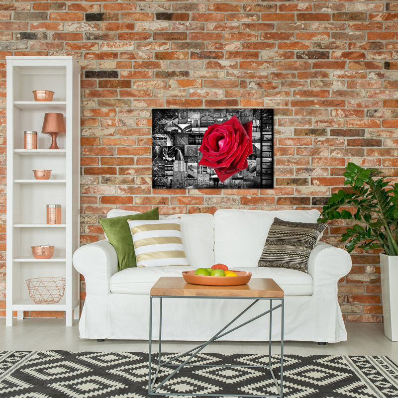 « rose po city », impression sur toile Donovan Kade, H 12 po x l 18 po x p 1,5 po, Pas de tapis, Toile tendue