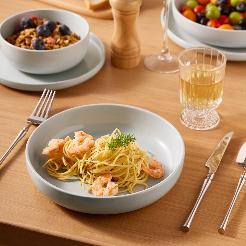 Milkyway Series 24 Pieces Dinnerware Set, Light Gray, Light Gray