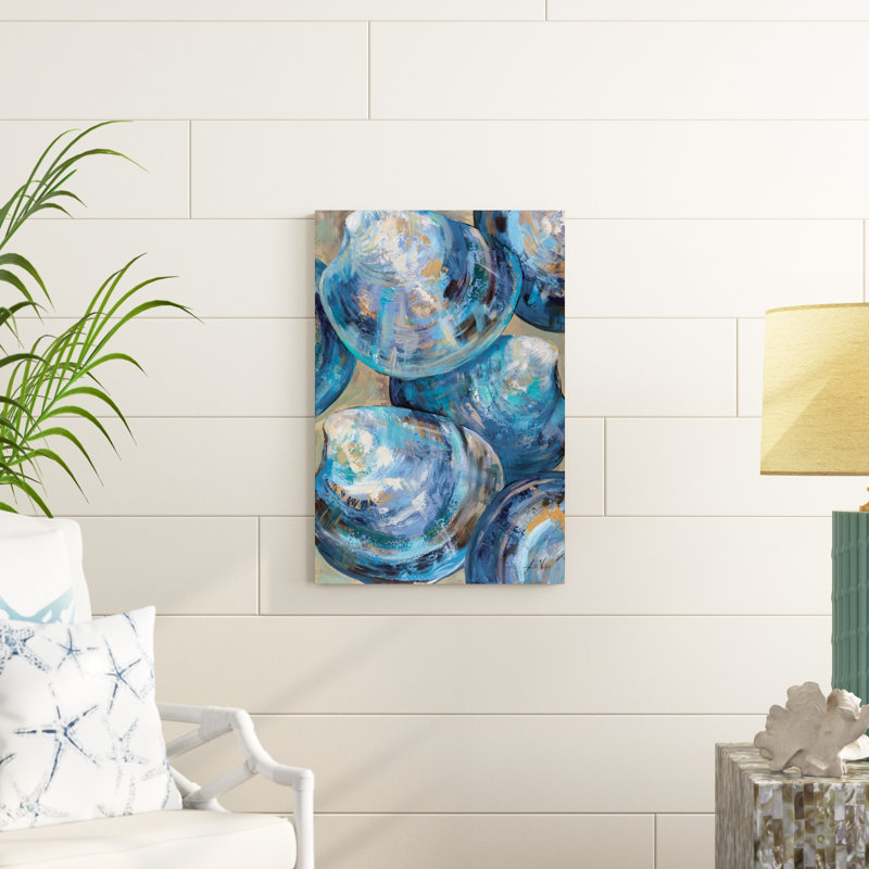 Au-delà de la lumière des coquillages bleus, H 30 po x l 20 po, Unframed, Sans cadre