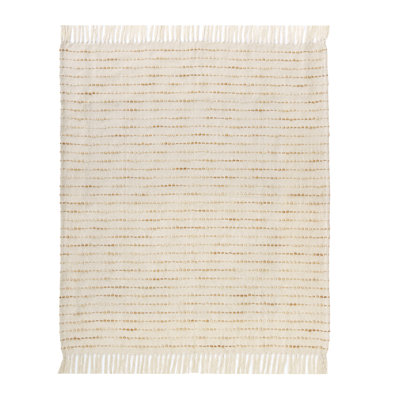 Jeté tissé à la main à rayures profondes ombrées avec franges