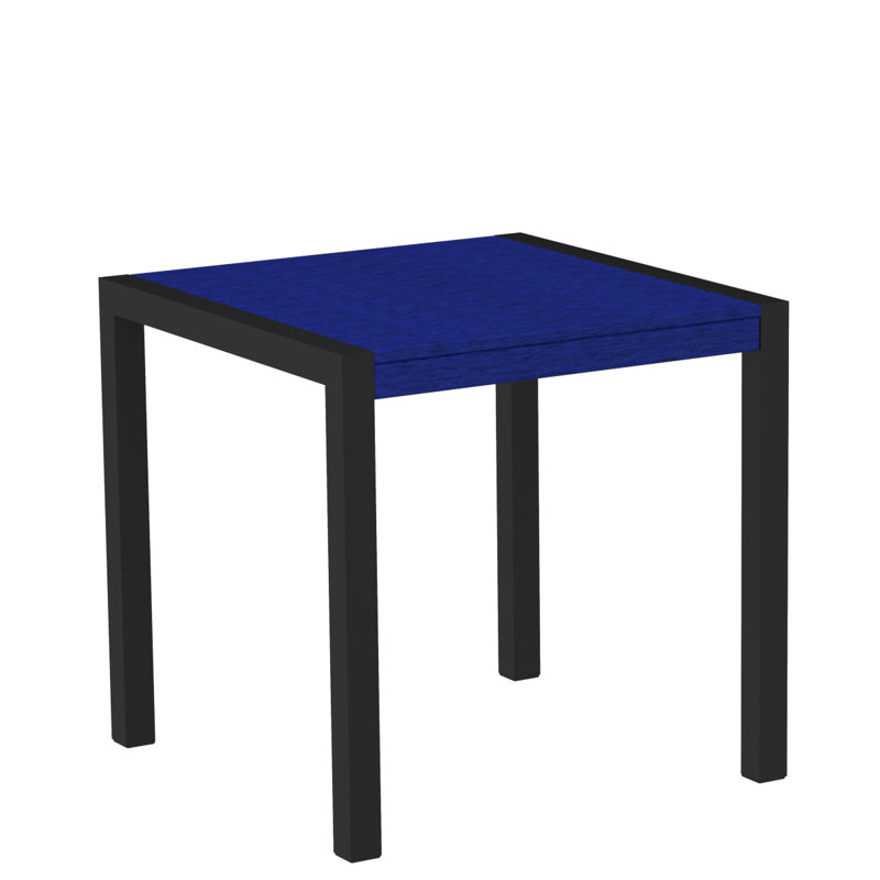 Table de salle à manger POLYWOOD MOD, Noir texturé, Bleu pacifique, L 29,75 po x P 29,75 po