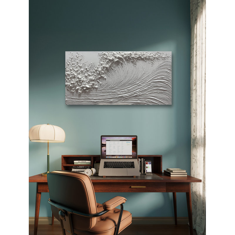 Wall Art Thick Texture Sea Wave Painting Modern Gorgeous Abstract Hand Painted