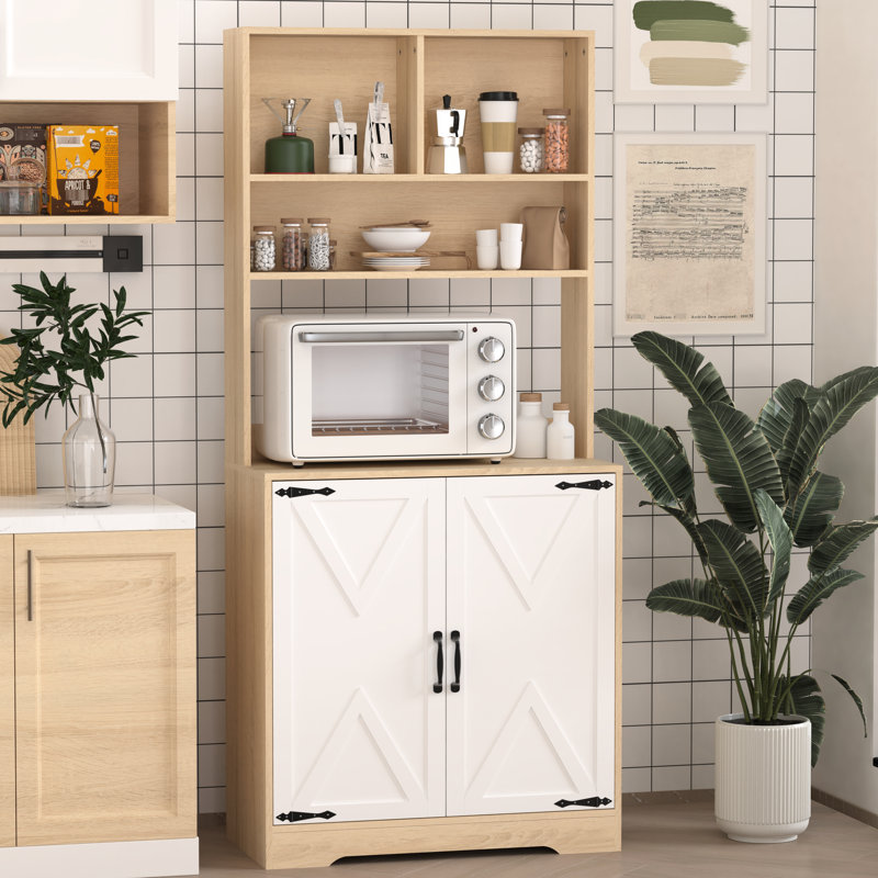 Armoire de garde-manger avec 2 portes et 3 tablettes - installation de cuisine moderne, amplement d'espace de rangement pour la salle à manger, exigences requises