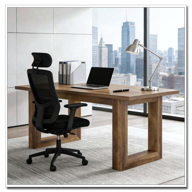 Bureau, bureau d'ordinateur, Brun