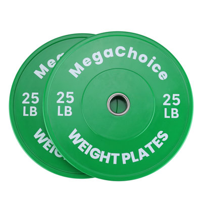 Color Coded Rubber Bumper Weight Plates with 2 Inch Hole, 15–45 LB Single/Pair/100LB/160LB Sets Shock Absorbing Barbell Plates for Home Gym Weightlifting Training