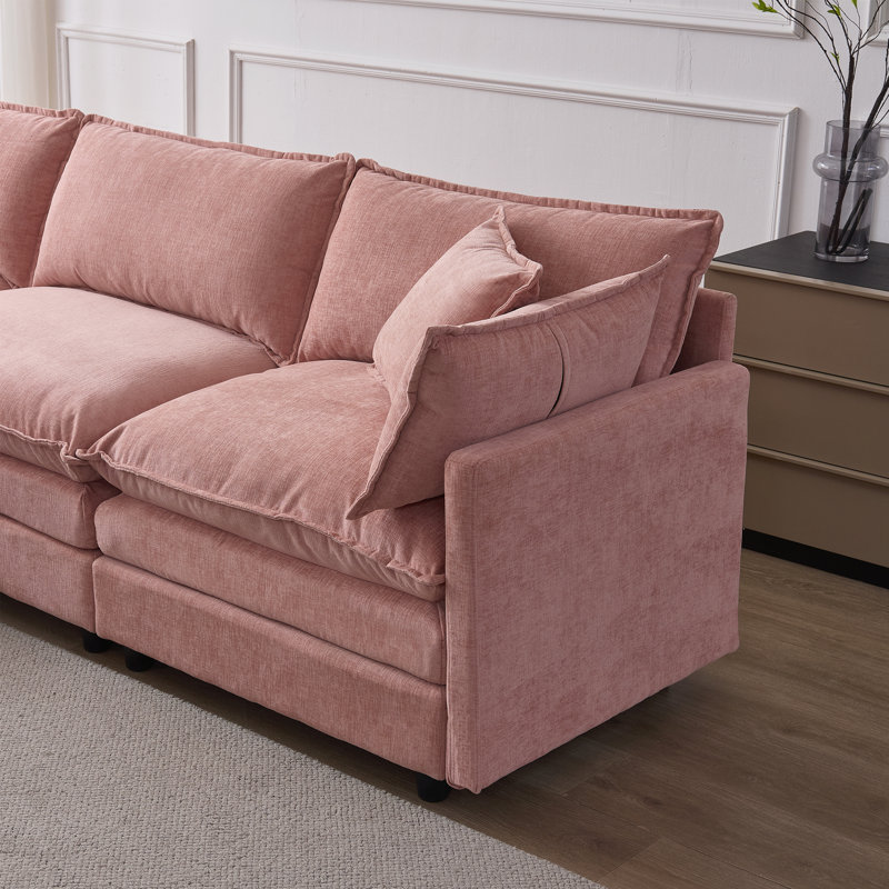 Canapé modulaire de 105 po, Rose