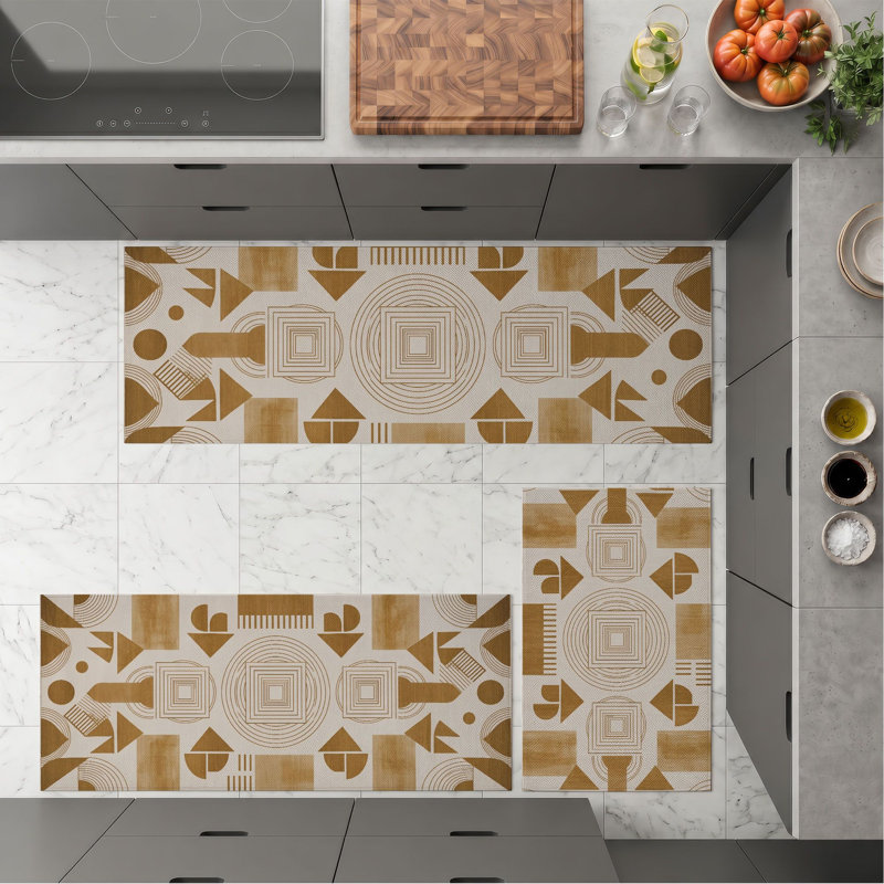 Tapis de cuisine géométriques lavables antidérapants