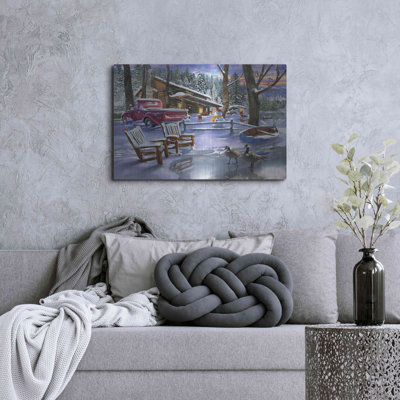 «Lark Manor» «Winter Cabin» par Bigelow, art mural en métal