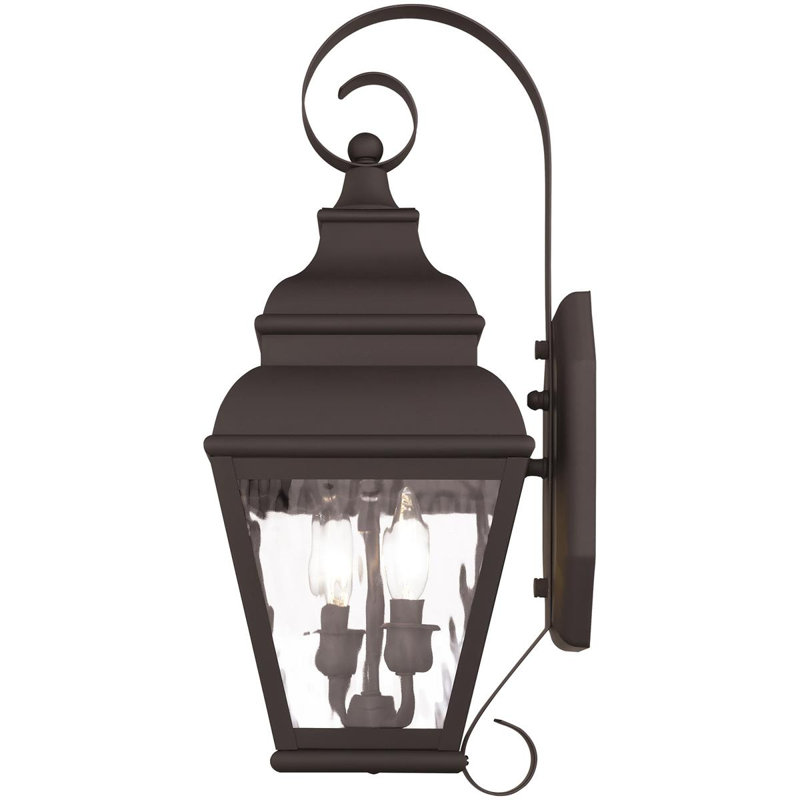 Luminaire suspendu pour lanterne murale d'extérieur 8 pouces 8 lumières - Abat-jour en verre transparent, Bronze