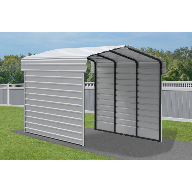 Eggshell Galvanized Steel Two-Sided Carport Enclosure Kit