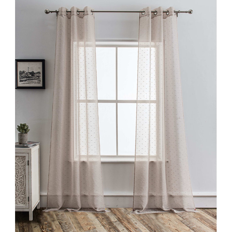Paire de rideaux transparents avec œillets Marmara, Lin, L 76 po x L 96 po