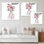 Silhouette de femme avec fleurs rouges et mauves, impression sur toile Glam-66802461-66802466