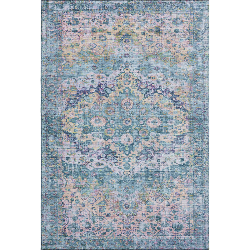 Premium Machine Washable Lubbers AMF1755 Border Rug, Rectangle 2'6" x 3'10"