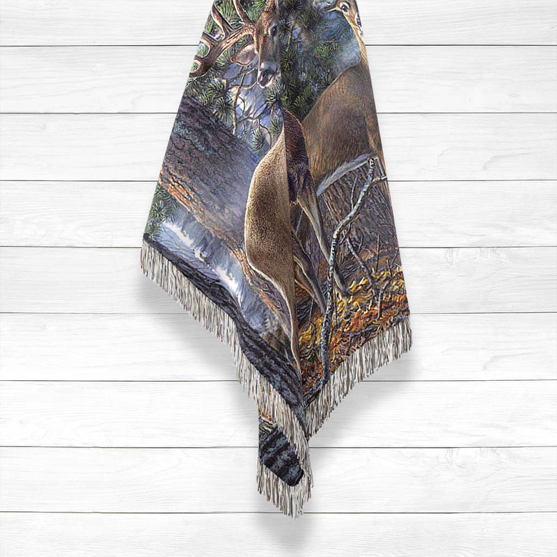 Jeté tissé Black Bear Family, 50 po x 60 po, Froid froid