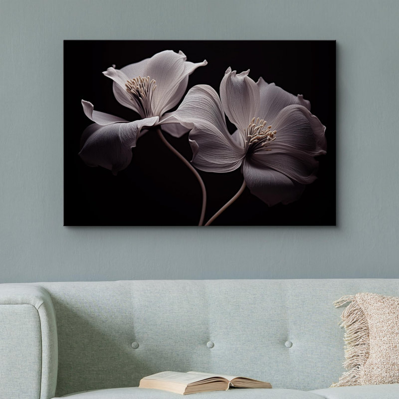 Flower Blossom " White Clematis Closeup ", 12'' H x 18'' W